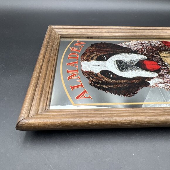 Vintage 11"x14" Almaden Centennial Brandy Mirror Sign with St Bernard Mascot - Picture 11 of 12